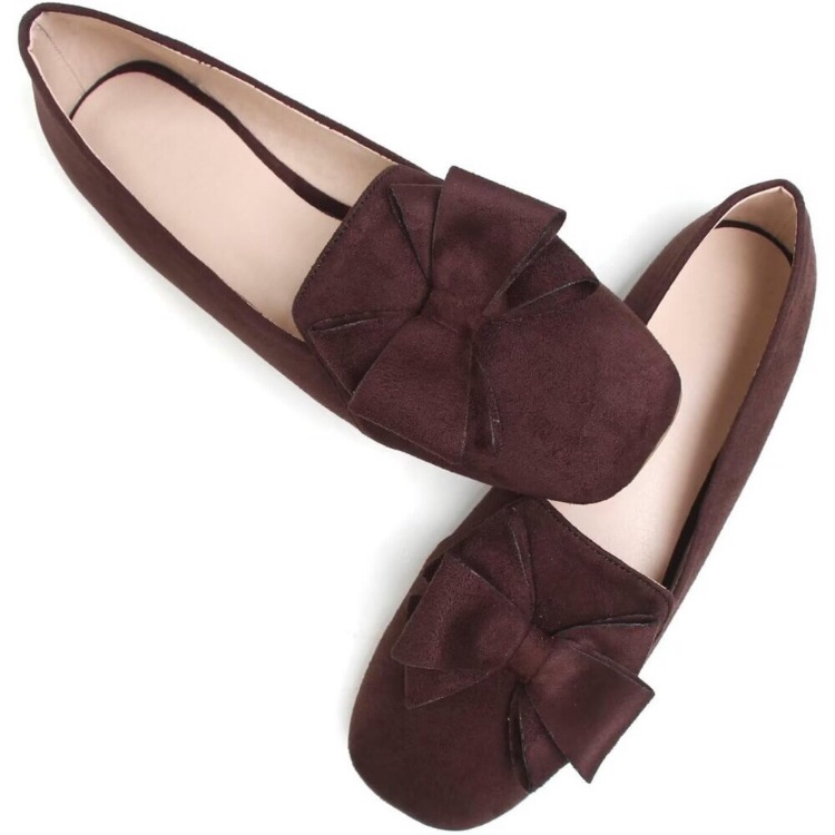 Womens Bowknot Flower Ballet Flats Pointed Toe Soft Dress Shoes New